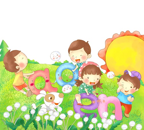 一起做游戏的小朋友们